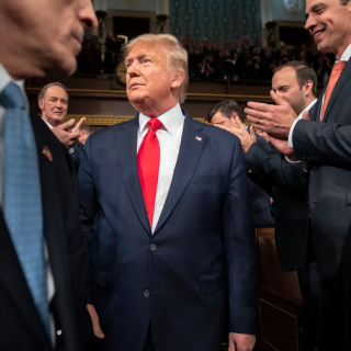 Trump and people clapping