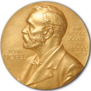 Coin with Alfred Nobel on it