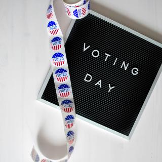 Voting day sign