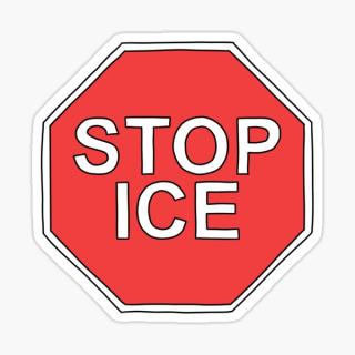 Stop sign saying Stop ICE