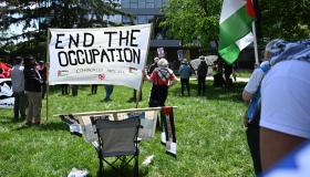 End the occupation banner
